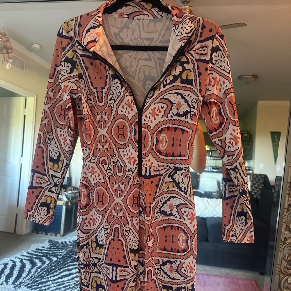 Colorful Paisley Print Jumpsuit Woman’s Size Large - Picture 4 of 5